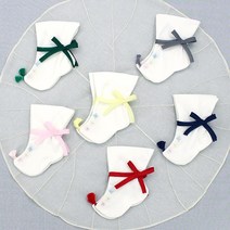 에스큐에스샵 아동 버선 유아버선 한복소품 전통 악세사리 돌잔치 돌버선 - 리본주름버선