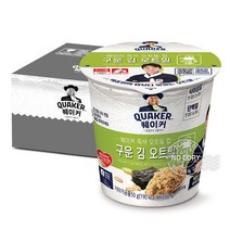퀘이커 즉석 오트밀 컵 구운 김/누룽지 50g x 6입[박스] 백종원의 밥보다 맛있는 오트밀, 누룽지50gx6입