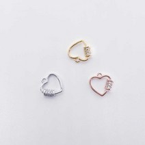 하트링 프레임 큐빅 포인트 펜던트 팔찌부자재 귀걸이 목걸이만들기 악세사리도매사이트, 로즈골드(핑크)