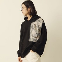파이브투원 커플 오버핏 스트릿 체크 후드티