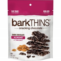 barkTHINS 바크씬 다크 초콜릿 씨솔트 아몬드 4.7 oz(133g) 6팩, 133g