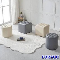 Foryou501 홈카페가 로망이라면! 원형 사각 스툴 의자 야외 원목 인테리어, 사각 그레이, 상세페이지 참조