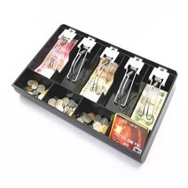 팝업 부스 지폐 보관함 행사 카운터 금고 서랍 보관용 포장마차 계산함, 블랙(고정5칸) 30x17.5x6.5cm