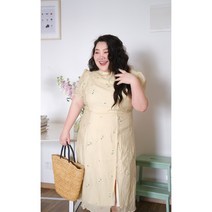 XL ~ 5XL 플러스 사이즈 여성 꽃 반팔 원피스