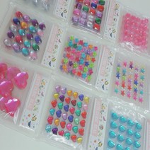 토마솔리 1000 반짝반짝 큐트큐빅스티커 귀여운데코아이템 보석스티커 꾸미기스티커 꾸미기재료 DIY 재료, 18종(반세트)