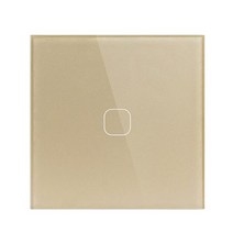 Esoola 벽 터치 센서 스위치 EU/UK 표준 조명 크리스탈 유리 전원 1/2/3 갱 단방향 AC220 라이트 월, [07] 1 Gang 1 Way Gold, 07 1 Gang 1 Way Gold