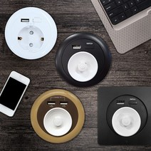 가구용 매립형 USB 충전 매입 콘센트 국내생산 책상 전선캡 침대 빌트인 멀티탭, E. USB 2구 콘센트-화이트