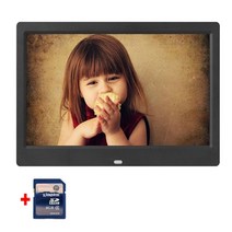 디지털 액자 10.1 인치 hd 사진 프레임 1024x600 hd 초박형 led 전자, au 플러그, 블랙 4GB
