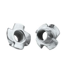 10/ 50pcs M3 M4 M5 M6 M8 M10 M12 네 발톱 너트 T-너트 블라인드 프롱 인서트 목재 가구 하드웨어, [07] M12, [01] 10PCS