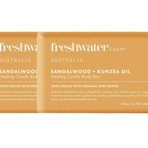 후레쉬워터팜 호주 Freshwater Farm 샌들우드 오일 쿤제아 힐링 카스틸 바디 바 숍 비누 200g, 2팩