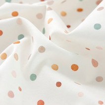 오가닉 면30수 평직 봉봉 도트 원단 패브릭