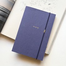 제로웨이스트 종이 가죽 커버 만년형 다이어리 / 면파우치 포함, 네이비