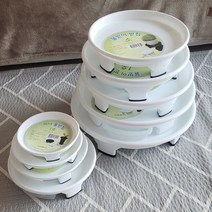 심플 화이트 물받이 달린 화분받침대 다양한사이즈
