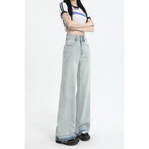 여름 새로운 청바지 여성 높은 허리 스트레이트