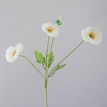 양귀비 조화 꽃 장식 부케 생화같은 꽃 인테리어 꽂장식, 화이트