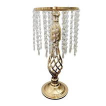 술 Tealight 캔들 홀더 기둥 양초 테이블 중앙 장식 꽃병 스탠드 장식 웨딩 디너 레스토랑, 철, 골드 45cm D