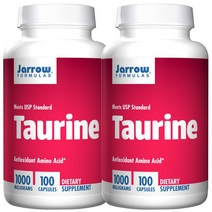 Jarrow Formulas Taurine 자로우 포뮬러스 타우린 1000mg 100캡슐 2팩