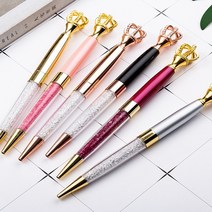 HARAM 블링블링 예쁜 인싸템 보석 왕관 크라운 크리스탈 볼펜 7 color, 1개, 유광로즈골드