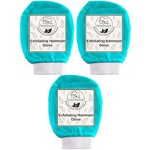 얼굴용 천연코끼리 각질장갑 얼굴파도용 바디 3팩 Natural Elephant 428495, Teal Waves (Pack of 3)