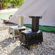 화목 난로 펠렛 접이식 미니멀 캠핑용 바베큐 그릴, 08.실버+수납가방+어댑터