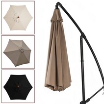 TPU창 패널 200/270/300cm 스탠드없이 안티 자외선 방수 파티오 우산 커버 190T 폴리 에스터 가든 파라솔 교체 천, [03] 3m 8shares, [03] Black