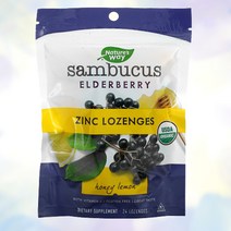 네이처스웨이 엘더베리 삼부커스 아스코르브산 꿀 레몬 맛 사탕 24개입, 꿀 레몬 맛 사탕 24개입 1개