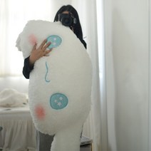 쿠션 베개 인형 동물 장식 침실 캐릭터, 양 롤 벨벳 큰 귀 개 베개, 큰 등받이 약 80*60 cm