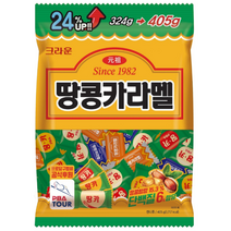 크라운 땅콩카라멜 405g x6, 단품
