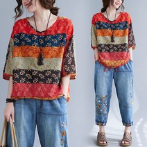 슬림핏 2022 봄 여름 단아한 면린넨 드로스트링 빅사이즈 날씬해 보이는 티셔츠상의 뚱뚱한 이너티셔츠 4388954012