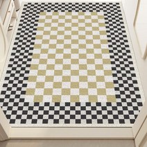 폴라도레 코일 현관매트 출입구 베란다 발판 대형 매트, 3.120x140cm, 03.더블체커보드_커피