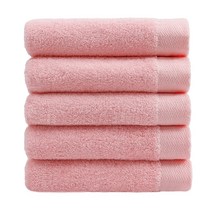 어메니티타올 디럭스 40수 코마사 180g 고급 호텔수건 세트, 5장, 피치핑크