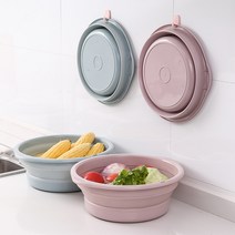 루루블라썸 다용도 접이식 욕실 주방 캠핑용 대야 (대형), 대형 접이식 대야 (블루)