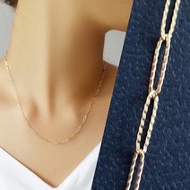 뷰띵 14K 18K 지그재그 타원 체인목걸이