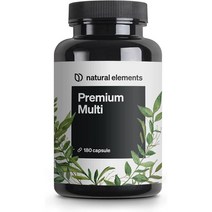 natural elements 프리미엄 멀티 - 고용량 종합 비타민 복합체 -180 캡슐 - A에서 Z- 귀금적 인 원료 - 생물 활성 형태의 귀금 비타민 - 불필요한 첨가제없이, 1개