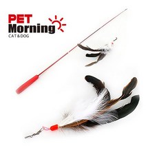 펫모닝 플라잉캣 숫닭 고양이 깃털 낚시대 CT-902, 1개