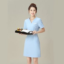 피부관리사 피부관리실 에스테틱 유니폼 원피스 투피스 미용사 작업복 여성 여름 가을