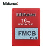 Bitfunx-FMCB 무료 McBoot 카드 v1.953 소니 PS2 플레이스테이션 2 용 8MB/16MB/32MB/64MB 메모리 OPL MC, 06 16MB-red