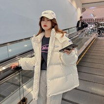 블링앤수 감성적인 여성 오버핏 하프 패딩 JZZ037