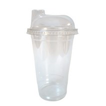 생활을그리다 투명 PET 아이스컵 + 스트로우프리 뚜껑 세트, 470ml, 50세트