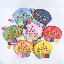 전통 미도규방 꽃 자수 모시 둥근 동전지갑 주머니 부모님 선물 외국인 단체 기념품