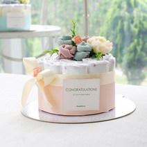 [기저귀케익] 크리미 파스텔_핑크 (출산선물 백일 돌), 핑크