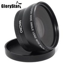 DSLR 렌즈 카메라렌즈 Glorystar 55mm 0.45x 광각 + 소니 알파, 없음