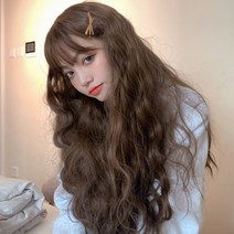 미즈코스 히피펌 통 가발 웨이브 롱 웨이브 긴머리 드라이 긴머리, 다크브라운