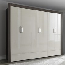 F314 고광택 하이그로시 웬지화이트9자 옷장, 웬지화이트