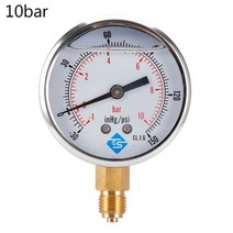 토르게이지 1/4 BSP 하단 복합 압력 진공 게이지 글리세린 충전 68mm -1/10 Bar amp -30-150inhg/psi, [06] -1-10bar