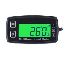 Runleader RL-HM035T -20-300 Inductive Tachometer with Hour Meter Thermometer Backlit Display for All, 1, black