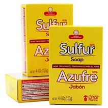 biosulfur grisi 유황 비누 여드름 치료 클리너 바 비누 과잉 피지 및 여드름 여드름을 줄이는 데 도움 모공을 깨끗하게 유지 유황 10 4.4oz 3팩 바 비누 노란색