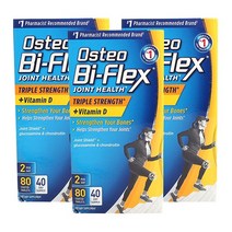 오스테오바이플렉스 조인트 헬스 트리플 스트랭스 + 비타민 D 코티드 타블렛 글루텐 프리, 80개입, 3개