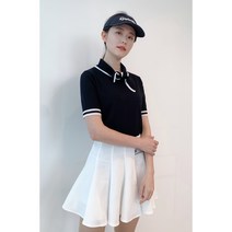 여름 냉감 스카프 니트 마린반팔티 골프티셔츠 골프룩