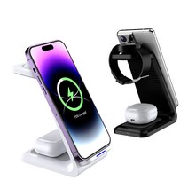 로이체 3in1 갤럭시 워치 무선이어폰 멀티 고속 무선충전 거치대 WC-301, WC-301 화이트, 1개, WC-301 화이트